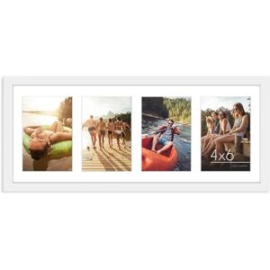 Americanflat 6x4 Collage Photo Frame with Shatter-Resistant Glass Signature Collection Fits Four 4x6 Photos or Use as One 8x20 Picture Frame for Wall Display White Americanflat 6x4 Collage Photo Frame with Shatter-Resistant Glass Signature Collection Fits Four 4x6 Photos or Use as One 8x20 Picture Frame for Wall Display White