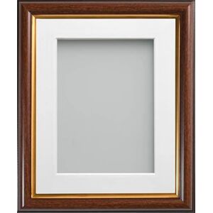 Frame Company Eldridge Mahogany Photo Frame with White V-Groove Mount, A4 for 9x6 inch, fitted with perspex Frame Company Eldridge Mahogany Photo Frame with White V-Groove Mount, A4 for 9x6 inch, fitted with perspex