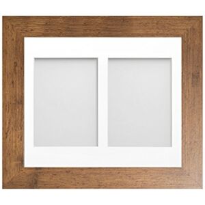 Frame Company Watson Rustic Multi-Aperture Photo Frame with Mount, 12x10 for 7x5 (x2) * Choice of Frame Colour and Mount Design* NEW Frame Company Watson Rustic Multi-Aperture Photo Frame with Mount, 12x10 for 7x5 (x2) * Choice of Frame Colour and Mount Design* NEW