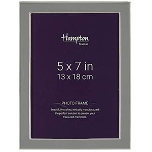 Hampton Frames Photo Frame 5x7 (13x18cm), Grey, Silver Plated, Rectangular Enamel Inlay, Drop-In Back, Freestanding Landscape or Portrait Display for Photos Hampton Frames Photo Frame 5x7 (13x18cm), Grey, Silver Plated, Rectangular Enamel Inlay, Drop-In Back, Freestanding Landscape or Portrait Display for Photos