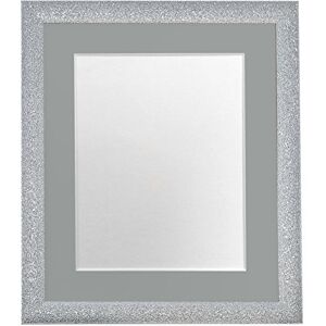 FRAMES BY POST Glitz Silver Picture Photo Frame with Dark Grey Mount 16 x 12 Image Size 12 x 8 Inch Plastic Glass FRAMES BY POST Glitz Silver Picture Photo Frame with Dark Grey Mount 16 x 12 Image Size 12 x 8 Inch Plastic Glass