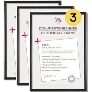 walther design Picture Frame Black 21 x 29,7 cm (DIN A4) 3-Pack, Galeria Plastic Frame KB130H3 walther design Picture Frame Black 21 x 29,7 cm (DIN A4) 3-Pack, Galeria Plastic Frame KB130H3