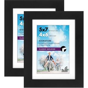Americanflat 7x5 Photo Frames in Black Set of 2 Use as 6x4 Photo Frames with Mount or 7x5 Frame without Mount Horizontal and Vertical Formats for Wall and Tabletop Americanflat 7x5 Photo Frames in Black Set of 2 Use as 6x4 Photo Frames with Mount or 7x5 Frame without Mount Horizontal and Vertical Formats for Wall and Tabletop