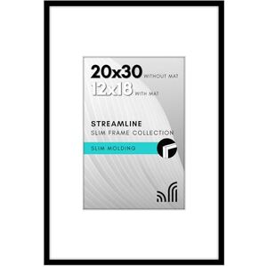 Americanflat 20x30 Poster Frame with Polished Plexiglass Use as 12x18 Frame with Mat or 20x30 Frame Without Mat Streamline Collection Thin Picture Frame for Wall Display Black Americanflat 20x30 Poster Frame with Polished Plexiglass Use as 12x18 Frame with Mat or 20x30 Frame Without Mat Streamline Collection Thin Picture Frame for Wall Display Black
