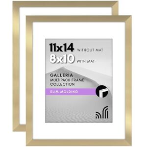 Americanflat 11x14 Picture Frame with Polished Plexiglass Set of 2 Use as 8x10 Frame with Mat or 11x14 Frame Without Mat Galleria Collection Gallery Wall Frame Set for Wall Display Gold Americanflat 11x14 Picture Frame with Polished Plexiglass Set of 2 Use as 8x10 Frame with Mat or 11x14 Frame Without Mat Galleria Collection Gallery Wall Frame Set for Wall Display Gold