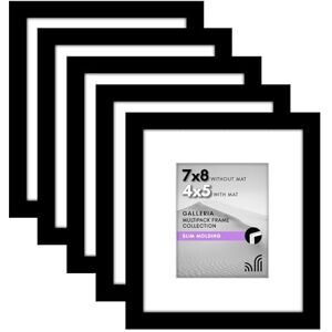 Americanflat 7x8 Picture Frame with Polished Plexiglass Set of 5 Use as 4x5 Frame with Mat or 7x8 Frame Without Mat Galleria Collection Gallery Frames for Tabletop and Wall Display Black Americanflat 7x8 Picture Frame with Polished Plexiglass Set of 5 Use as 4x5 Frame with Mat or 7x8 Frame Without Mat Galleria Collection Gallery Frames for Tabletop and Wall Display Black