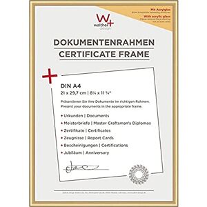 walther design Picture Frame Gold 21 x 29,7 cm (DIN A4) with Art Glass 3-Pack, New Lifestyle Plastic Frame KVX130G3 walther design Picture Frame Gold 21 x 29,7 cm (DIN A4) with Art Glass 3-Pack, New Lifestyle Plastic Frame KVX130G3