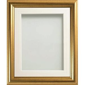 Frame Company Eldridge Gold Photo Frame with White V-Groove Mount, 6x4 for 5x3 inch, fitted with perspex Frame Company Eldridge Gold Photo Frame with White V-Groove Mount, 6x4 for 5x3 inch, fitted with perspex