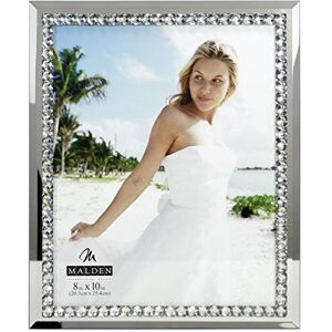Malden International Designs Brilliance Jewel Mirror Picture Frame, 8x10, Mirrored, Silver Metal Malden International Designs Brilliance Jewel Mirror Picture Frame, 8x10, Mirrored, Silver Metal