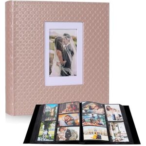 RECUTMS Photo Album 4x6 600 Photos Black Inner Page Button Grain Leather Big Capacity Pockets Pictures Album Birthday Christmas Photo Albums Wedding Anniversary (Light Champagne) RECUTMS Photo Album 4x6 600 Photos Black Inner Page Button Grain Leather Big Capacity Pockets Pictures Album Birthday Christmas Photo Albums Wedding Anniversary (Light Champagne)