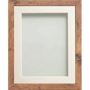 Frame Company Allington Rustic Photo Frame with White V-Groove Mount, 12x10 for 9x7 inch, fitted with perspex Frame Company Allington Rustic Photo Frame with White V-Groove Mount, 12x10 for 9x7 inch, fitted with perspex