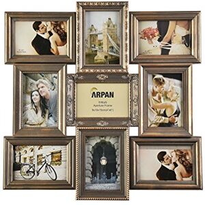 ARPAN Vintage Gold Multi Aperture Picture Photo Frame, Holds 9 x 6x4'' Photos, Best Gifting Frame, Family Frame ARPAN Vintage Gold Multi Aperture Picture Photo Frame, Holds 9 x 6x4'' Photos, Best Gifting Frame, Family Frame