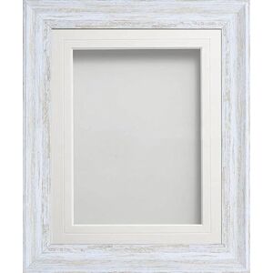 Frame Company Lynton Rustic White Photo Frame with White V-Groove Mount, 12x10 for 8x6 inch, fitted with perspex Frame Company Lynton Rustic White Photo Frame with White V-Groove Mount, 12x10 for 8x6 inch, fitted with perspex
