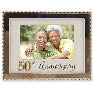Lawrence 4x6 Gold Beaded Metal 50th Anniversary Picture Frame Lawrence 4x6 Gold Beaded Metal 50th Anniversary Picture Frame