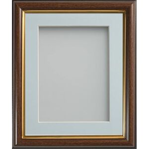 Frame Company Eldridge Mahogany Photo Frame with Light Blue Mount, A4 for 10x6 inch, fitted with perspex Frame Company Eldridge Mahogany Photo Frame with Light Blue Mount, A4 for 10x6 inch, fitted with perspex