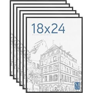 MCS Original Poster Frame 18x24 Black Lightweight Vertical & Horizontal Wall Hanging Large Picture Frame for Posters, Art Prints & Gallery Wall (6-Pack) MCS Original Poster Frame 18x24 Black Lightweight Vertical & Horizontal Wall Hanging Large Picture Frame for Posters, Art Prints & Gallery Wall (6-Pack)