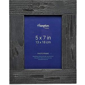 Hampton Frames Photo Frame 5x7 (13x18cm), Black, Distressed Real Wood, Rectangular Wide 4.5cm Profile, Freestanding or Wall Mount Shabby Chic Decor, Stylish Display Hampton Frames Photo Frame 5x7 (13x18cm), Black, Distressed Real Wood, Rectangular Wide 4.5cm Profile, Freestanding or Wall Mount Shabby Chic Decor, Stylish Display