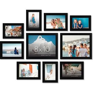 Americanflat 10 Piece Gallery Wall Frame Set in Black Two 8x10 Frame, Four 5x7 Frames, Four 4x6 Frames Collage Photo Frames for Wall with Horizontal and Vertical Formats for Wall and Tabletop Americanflat 10 Piece Gallery Wall Frame Set in Black Two 8x10 Frame, Four 5x7 Frames, Four 4x6 Frames Collage Photo Frames for Wall with Horizontal and Vertical Formats for Wall and Tabletop