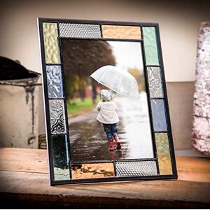 J Devlin Glass Art 5x7 Picture Frame Colorful Stained Glass Photo Frame Table Top Easel Back Display Vertical or Horizontal Home Decor Blue Green Peach Clear J Devlin Pic 413-57HV J Devlin Glass Art 5x7 Picture Frame Colorful Stained Glass Photo Frame Table Top Easel Back Display Vertical or Horizontal Home Decor Blue Green Peach Clear J Devlin Pic 413-57HV