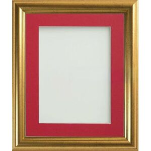 Frame Company Eldridge Gold Photo Frame with Red Mount, 6x4 for 5x3 inch, fitted with perspex Frame Company Eldridge Gold Photo Frame with Red Mount, 6x4 for 5x3 inch, fitted with perspex