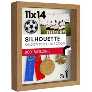 Americanflat 11x14 Shadow Box Frame in Oak with Soft Linen Back Composite Wood with Polished Glass Horizontal and Vertical Formats for Wall and Tabletop Americanflat 11x14 Shadow Box Frame in Oak with Soft Linen Back Composite Wood with Polished Glass Horizontal and Vertical Formats for Wall and Tabletop