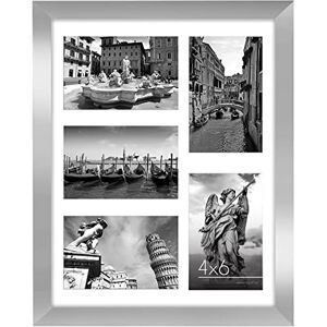 Americanflat 6x4 Collage Photo Frame with Shatter-Resistant Glass Signature Collection Fits Five 4x6 Photos or Use as One 11x14 Picture Frame for Wall Display Silver Americanflat 6x4 Collage Photo Frame with Shatter-Resistant Glass Signature Collection Fits Five 4x6 Photos or Use as One 11x14 Picture Frame for Wall Display Silver