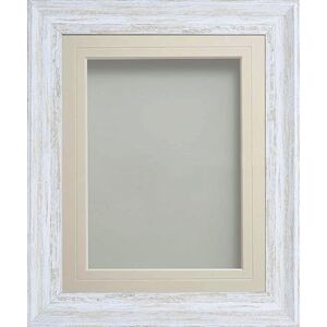 Frame Company Lynton Rustic White Photo Frame with Ivory V-Groove Mount, 16x12 for 14x10 inch, fitted with perspex Frame Company Lynton Rustic White Photo Frame with Ivory V-Groove Mount, 16x12 for 14x10 inch, fitted with perspex