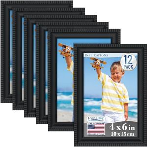 Icona Bay 4x6 Picture Frames (Black, 12 Pack), Beautifully Detailed Molding, Contemporary Picture Frame Set, Wall Mount or Table Top, Inspirations Collection Icona Bay 4x6 Picture Frames (Black, 12 Pack), Beautifully Detailed Molding, Contemporary Picture Frame Set, Wall Mount or Table Top, Inspirations Collection