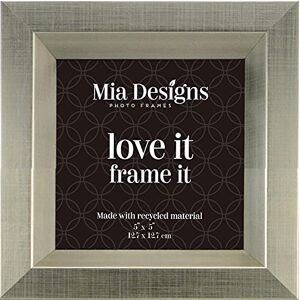 Mia Designs Picture Frame White with Silver Lines 5x5 13x13 Cm Photo Frame for Desk, Wall and Table Top in Eco-friendly PS material Environmentally Friendly Freestanding Frame Mia Designs Picture Frame White with Silver Lines 5x5 13x13 Cm Photo Frame for Desk, Wall and Table Top in Eco-friendly PS material Environmentally Friendly Freestanding Frame