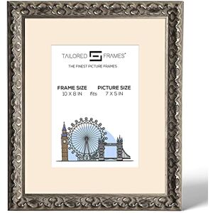 Tailored Frames Vienna Silver 10" X 8" Frame for 7" X 5" Picture Rustic Style Vintage Single Picture Frame Table Top & Wall Hanging Type Photo Frame with Antique Mount Tailored Frames Vienna Silver 10" X 8" Frame for 7" X 5" Picture Rustic Style Vintage Single Picture Frame Table Top & Wall Hanging Type Photo Frame with Antique Mount