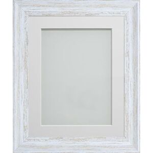 Frame Company Lynton Rustic White Photo Frame with Off-White Mount, 18x14 for 14x10 inch, fitted with perspex Frame Company Lynton Rustic White Photo Frame with Off-White Mount, 18x14 for 14x10 inch, fitted with perspex
