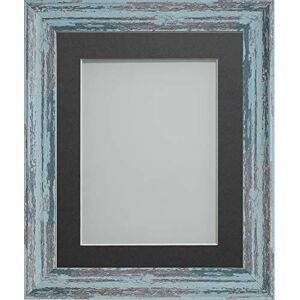 Frame Company Lynton Rustic Blue Photo Frame with Grey Mount, 18x14 for 14x10 inch, fitted with perspex Frame Company Lynton Rustic Blue Photo Frame with Grey Mount, 18x14 for 14x10 inch, fitted with perspex