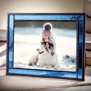 J Devlin Glass Art Blue Picture Frame Stained Glass Easel Back 5x7 Photo Display Horizontal Vertical Home Decor Graduation Gift for Women or Men Family Vacation Pic 324-57HV J Devlin Glass Art Blue Picture Frame Stained Glass Easel Back 5x7 Photo Display Horizontal Vertical Home Decor Graduation Gift for Women or Men Family Vacation Pic 324-57HV