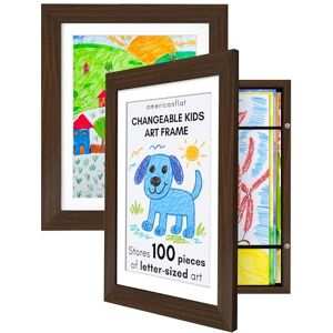 Americanflat Set of 2 25.5x32 cm Kids Artwork Display Frame Front Loading Design Holds 100 Artworks Use as A4 Frame with Mount or Display 25.5x32 cm Without Mount My Mini Masterpiece Walnut Americanflat Set of 2 25.5x32 cm Kids Artwork Display Frame Front Loading Design Holds 100 Artworks Use as A4 Frame with Mount or Display 25.5x32 cm Without Mount My Mini Masterpiece Walnut