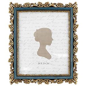 Sunlit Vintage Picture Frame 8x10 Luxury Antique Picture Frame Glass Front Photo Display Wall Hanging Gift Ideas Gold and Blue Sunlit Vintage Picture Frame 8x10 Luxury Antique Picture Frame Glass Front Photo Display Wall Hanging Gift Ideas Gold and Blue
