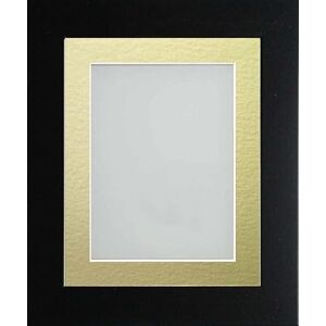 Frame Company Watson Matte Black Picture Photo Frame fitted with Perspex, 12x10 inch with Gold Mount for image size 10x8 inch Frame Company Watson Matte Black Picture Photo Frame fitted with Perspex, 12x10 inch with Gold Mount for image size 10x8 inch