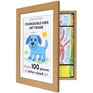 Americanflat A4 Kids Art Frame in Dark Oak 25.5x32 cm Picture Frame for Children's Artwork Front Opening Display Holds 100 Pieces Americanflat A4 Kids Art Frame in Dark Oak 25.5x32 cm Picture Frame for Children's Artwork Front Opening Display Holds 100 Pieces