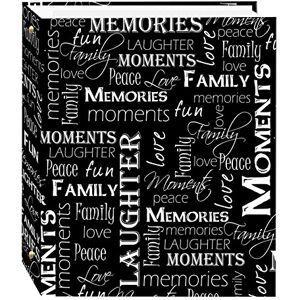 Pioneer Magnetic Self-Stick 3-Ring Photo Album 100 Pages (50 Sheets), Black & White Words Design,8.25inchesx10.5inches Pioneer Magnetic Self-Stick 3-Ring Photo Album 100 Pages (50 Sheets), Black & White Words Design,8.25inchesx10.5inches