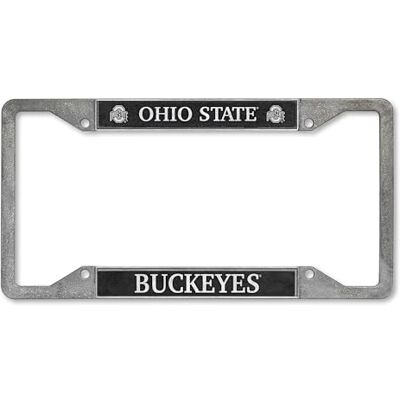 Rico Industries NCAA Ohio State Buckeyes Pewter License Plate Frame 12" x 6 Rico Industries NCAA Ohio State Buckeyes Pewter License Plate Frame 12" x 6