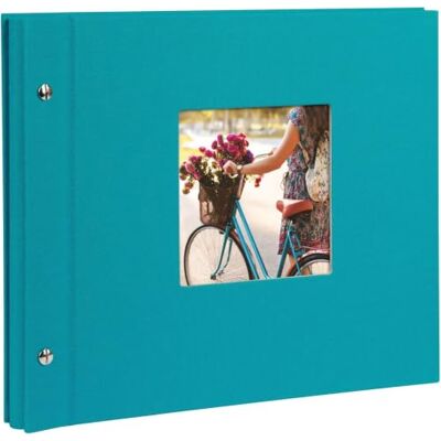 Goldbuch Photo Album Trend, Bella Vista, 30 x 25 cm, 40 Black Pages with Glassine Dividers, Extensible, Linen, Turquoise 26973 Goldbuch Photo Album Trend, Bella Vista, 30 x 25 cm, 40 Black Pages with Glassine Dividers, Extensible, Linen, Turquoise 26973