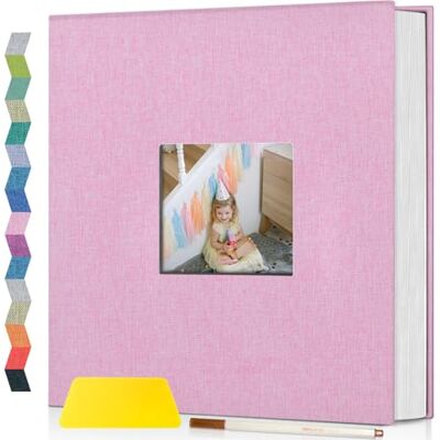 popotop Self Adhesive Photo Album Scrapbook for 4x6 5x7 8x10 Pictures, 60 Pages Linen Hardcover DIY Memory Book, Scrapbooking Supplies Kits Birthday Gifts for Baby Wedding Family Travel Pink popotop Self Adhesive Photo Album Scrapbook for 4x6 5x7 8x10 Pictures, 60 Pages Linen Hardcover DIY Memory Book, Scrapbooking Supplies Kits Birthday Gifts for Baby Wedding Family Travel Pink