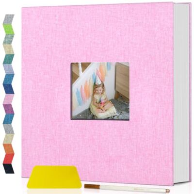 popotop Self Adhesive Photo Album Scrapbook for 4x6 5x7 8x10 Pictures, 40 Pages Linen Hardcover DIY Memory Book, Scrapbooking Supplies Kits Birthday Gifts for Baby Wedding Family Travel Pink popotop Self Adhesive Photo Album Scrapbook for 4x6 5x7 8x10 Pictures, 40 Pages Linen Hardcover DIY Memory Book, Scrapbooking Supplies Kits Birthday Gifts for Baby Wedding Family Travel Pink