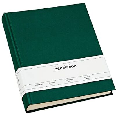 Semikolon 363976 Photo album Classic Medium 21.6 x 25.5 cm 80 pages cream-coloured, for 160 photos forest green Semikolon 363976 Photo album Classic Medium 21.6 x 25.5 cm 80 pages cream-coloured, for 160 photos forest green