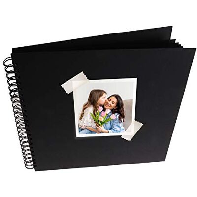 MP -Scrapbooking Album, Scrapbook, Spiral Bound Album,30x30cm, Thick Cover, 20 Square Sheets, Cardboard Cover, Photo Album, Patterns, Creative Gift, Black MP -Scrapbooking Album, Scrapbook, Spiral Bound Album,30x30cm, Thick Cover, 20 Square Sheets, Cardboard Cover, Photo Album, Patterns, Creative Gift, Black
