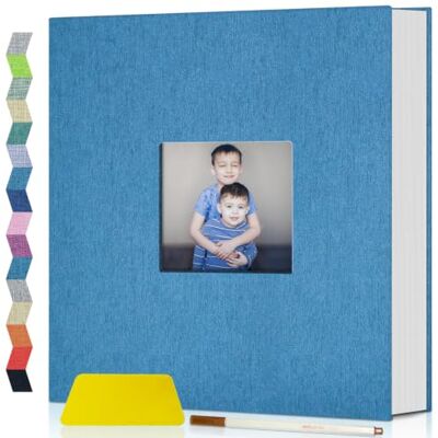 popotop Self Adhesive Photo Album Scrapbook for 4x6 5x7 8x10 Pictures, 60 Pages Linen Hardcover DIY Memory Book, Scrapbooking Supplies Kits Birthday Gifts for Baby Wedding Family Travel Blue popotop Self Adhesive Photo Album Scrapbook for 4x6 5x7 8x10 Pictures, 60 Pages Linen Hardcover DIY Memory Book, Scrapbooking Supplies Kits Birthday Gifts for Baby Wedding Family Travel Blue