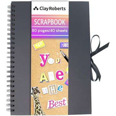 Roberts A4 Kraft Ribbon Scrapbook, Craft Paper Scrapbooking Albums, Eco-Friendly Memory Book Photo Album, Scrapbook, Art Books (Black, 1 Pack) Roberts A4 Kraft Ribbon Scrapbook, Craft Paper Scrapbooking Albums, Eco-Friendly Memory Book Photo Album, Scrapbook, Art Books (Black, 1 Pack)