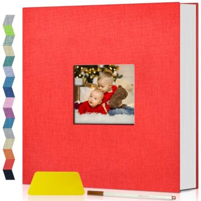 popotop Self Adhesive Photo Album Scrapbook for 4x6 5x7 8x10 Pictures, 60 Pages Linen Hardcover DIY Memory Book, Scrapbooking Supplies Kits Birthday Gifts for Baby Wedding Family Travel Red popotop Self Adhesive Photo Album Scrapbook for 4x6 5x7 8x10 Pictures, 60 Pages Linen Hardcover DIY Memory Book, Scrapbooking Supplies Kits Birthday Gifts for Baby Wedding Family Travel Red