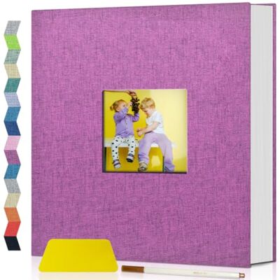 popotop Self Adhesive Photo Album Scrapbook for 4x6 5x7 8x10 Pictures, 40 Pages Linen Hardcover DIY Memory Book, Scrapbooking Supplies Kits Birthday Gifts for Baby Wedding Family Travel Purple popotop Self Adhesive Photo Album Scrapbook for 4x6 5x7 8x10 Pictures, 40 Pages Linen Hardcover DIY Memory Book, Scrapbooking Supplies Kits Birthday Gifts for Baby Wedding Family Travel Purple
