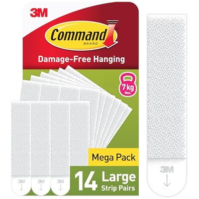 Command Picture Hanging Strips, Large, 14 Pairs (28 Adhesive Strips) Command Picture Hanging Strips, Large, 14 Pairs (28 Adhesive Strips)