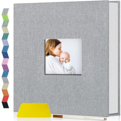 popotop Self Adhesive Photo Album Scrapbook for 4x6 5x7 8x10 Pictures, 40 Pages Linen Hardcover DIY Memory Book, Scrapbooking Supplies Kits Birthday Gifts for Baby Wedding Family Travel Gray popotop Self Adhesive Photo Album Scrapbook for 4x6 5x7 8x10 Pictures, 40 Pages Linen Hardcover DIY Memory Book, Scrapbooking Supplies Kits Birthday Gifts for Baby Wedding Family Travel Gray